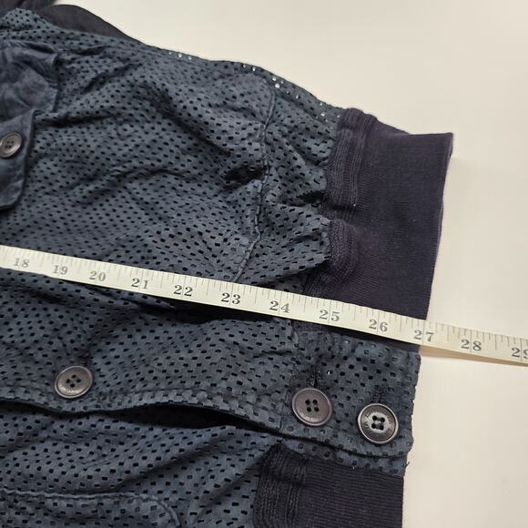 VTG La Matta Men's Jacket Perforated Suede Linen Size 56 Button Up Blue Italy - Picture 16 of 16